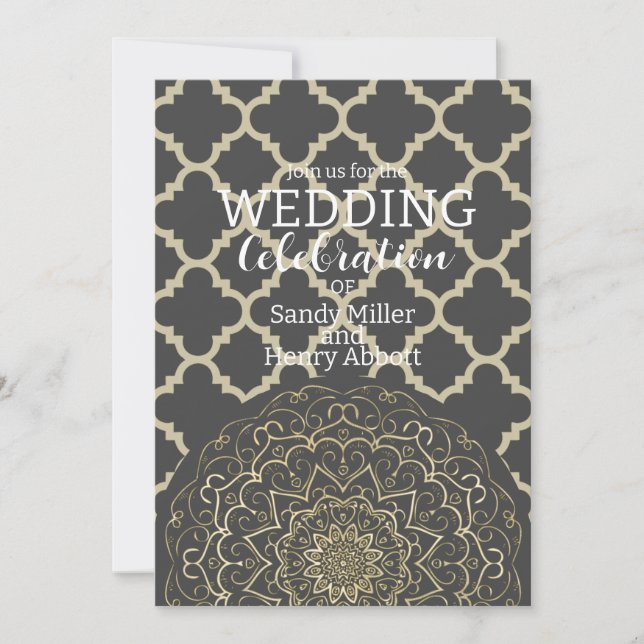 Oriental Mandala - Einladungskarte für Hochzeiten (Vorderseite)