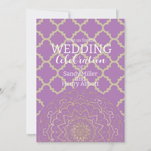 Oriental Mandala - Einladungskarte für Hochzeiten (Vorderseite)