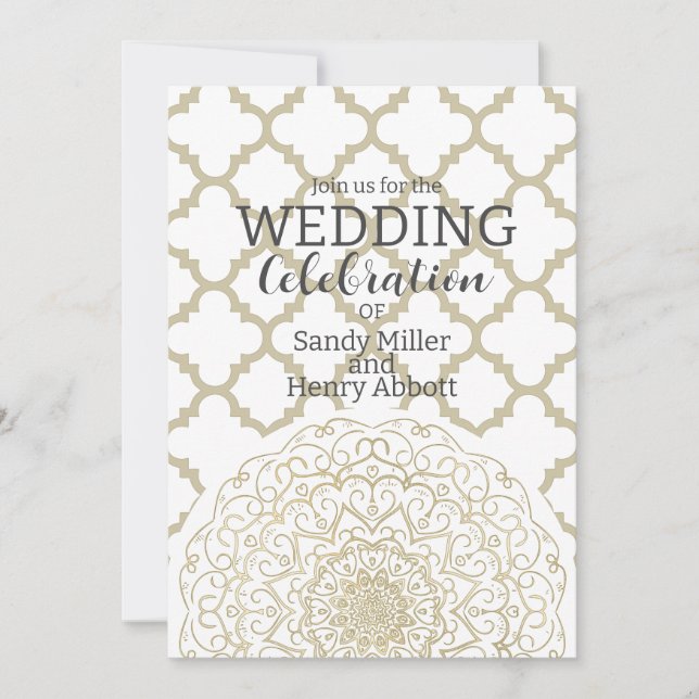 Oriental Mandala - Einladungskarte für Hochzeiten (Vorderseite)