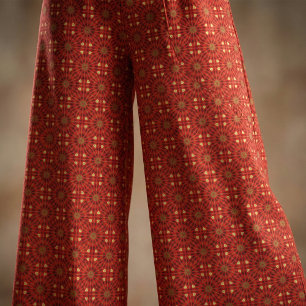 Oriental Mosaic Red Geometric Muster Stoff