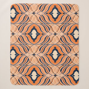 Oriental nahtlos: Schwarzes oranges Ornament Sherpadecke