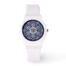 Oriental Navy Blue White Asanoha Japan Muster