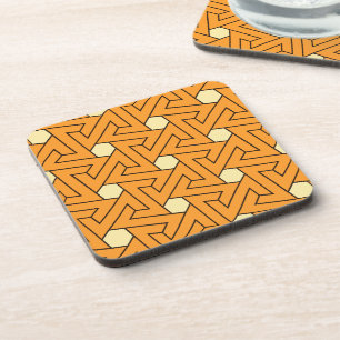 Oriental Orange Beige Dreieck Spiralen Ägyptisch Getränkeuntersetzer