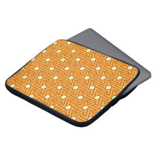 Oriental Orange Beige Dreieck Spiralen Ägyptisch Laptopschutzhülle