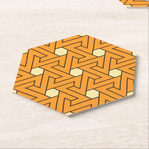 Oriental Orange Beige Triangle Spirals ägyptisch Untersetzer