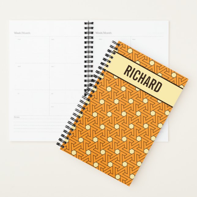 Oriental Orange Beige Triskelion Motif égyptien (Devant avec enveloppe)