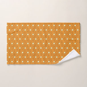 Oriental Orange Beige Triskelion Motif égyptien