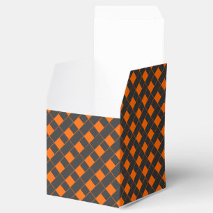 Oriental Orange Gray Japan Geometric Checkered Geschenkschachtel