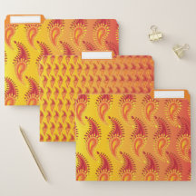 Oriental Orange Persian Paisley Pattern