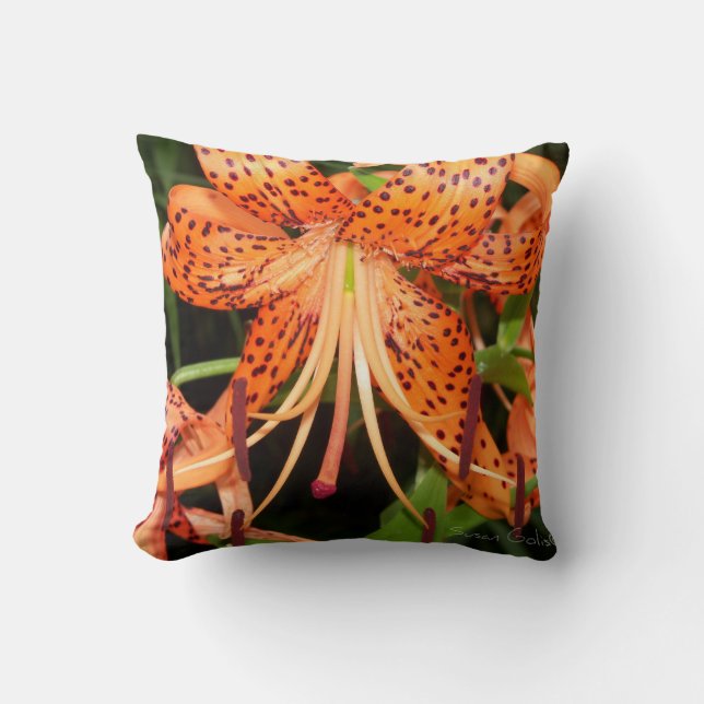 Oriental Orange Tiger Lily Pillows Kissen (Vorderseite)