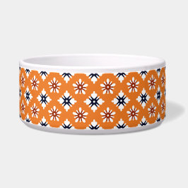 Oriental Orange White Katazome Blume Pattern Napf