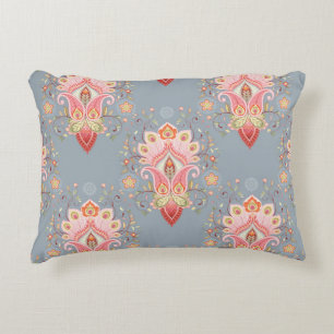 Oriental Paisley Peacock Feather Background Dekokissen