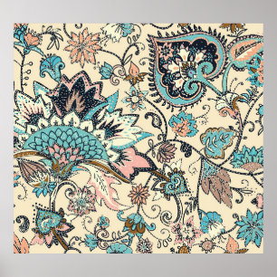 Oriental Paisley: Stilvolle Textil Elegance. Poster