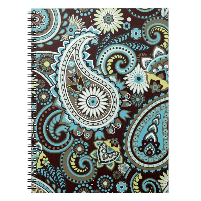 Oriental Paisley Vintag Seamless Pattern Notizblock (Vorderseite)