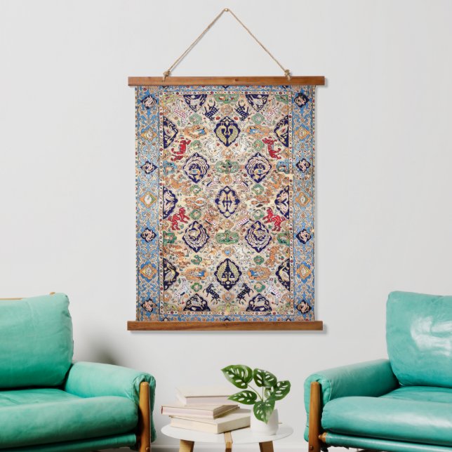 Oriental Persian AntiPrint Wandteppich Mit Holzrahmen (Wohnzimmer)