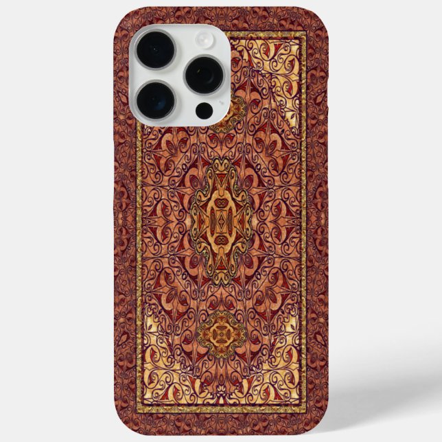 Oriental Persian Red Gold iPhone 15 Pro Max Hülle (Rückseite)