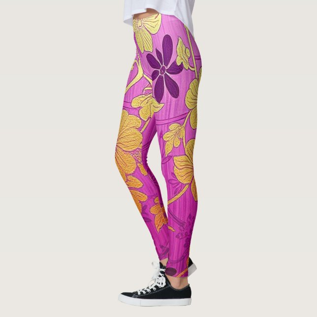 ORIENTAL Pink Golden Pattern - Leggings (Links)