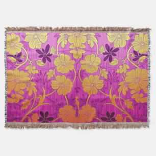ORIENTAL Pink Golden Pattern - Throw Blanken Decke