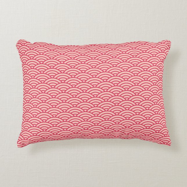 Oriental Pink Sakura Koinobori Muster Dekokissen (Vorderseite)