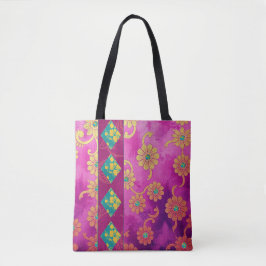 ORIENTAL Pink Türkis Floral - Beutel Tasche