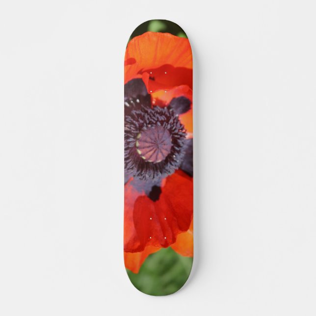 Oriental Poppy Blume Skateboard (Vorne)