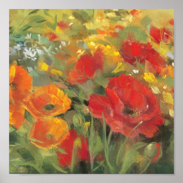 Oriental Poppy Field Poster (Vorne)