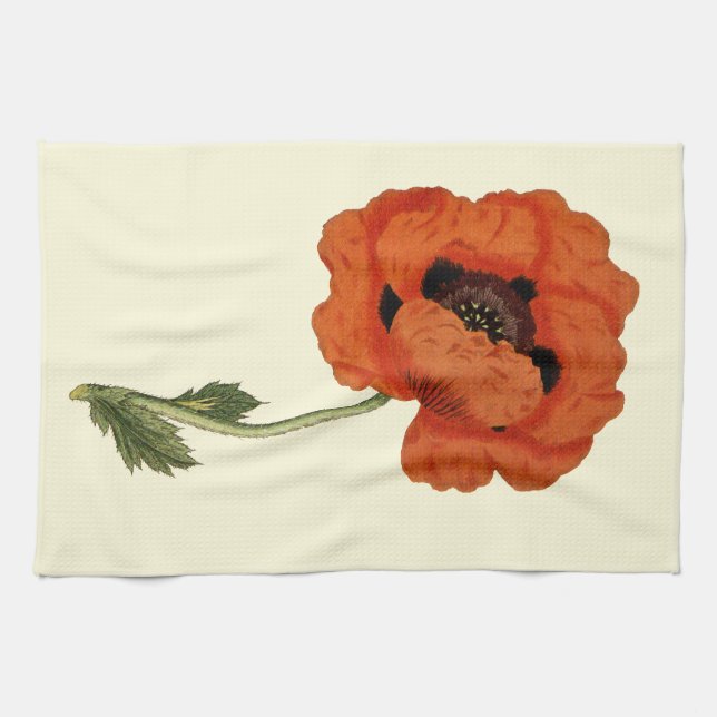 Oriental Poppy Kitchen Geschirrtuch (Horizontal)