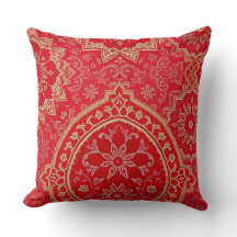 ORIENTAL Red Golden Pattern - Kissen