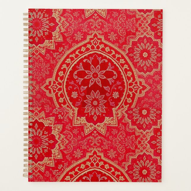 ORIENTAL Red Golden Pattern - Notebook, Planer (Vorderseite)