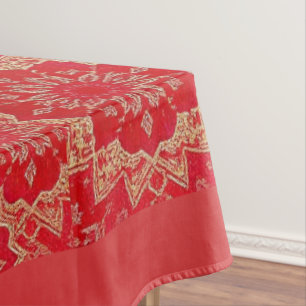 ORIENTAL Red Golden Pattern - Tableclout Tischdecke