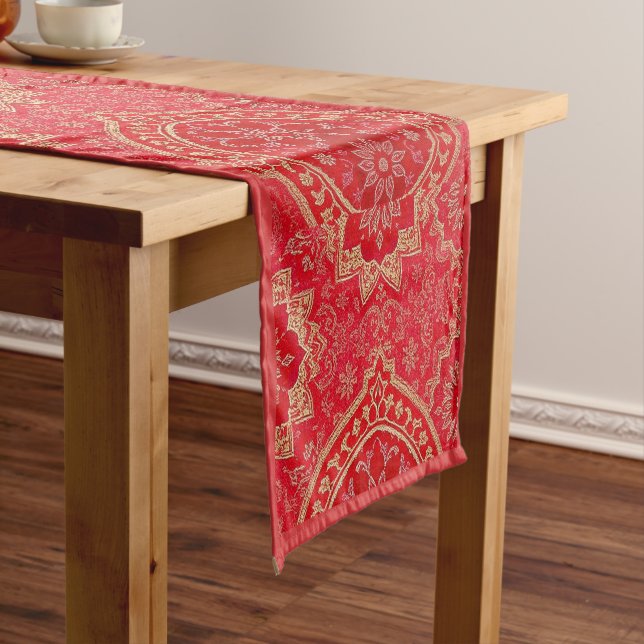 ORIENTAL Red Golden Pattern - Tableclover, Runner Kurzer Tischläufer (Beispiel)