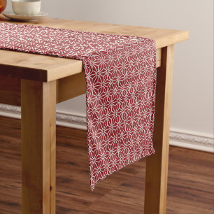 Oriental Red Shinshu Asanoha Japan Pattern Kurzer Tischläufer