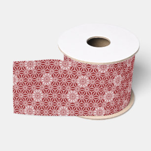 Oriental Red Shinshu Star Asanoha Japan Muster Ripsband