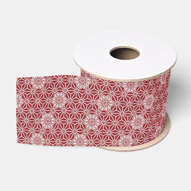 Oriental Red Shinshu Star Asanoha Japan Muster Ripsband (Spule)