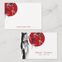 Oriental Red Sunrise Zen Bamboo Tree Asian Wedding