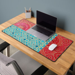 ORIENTAL Red Turquois Pattern - Deskmat, Mouse Pad