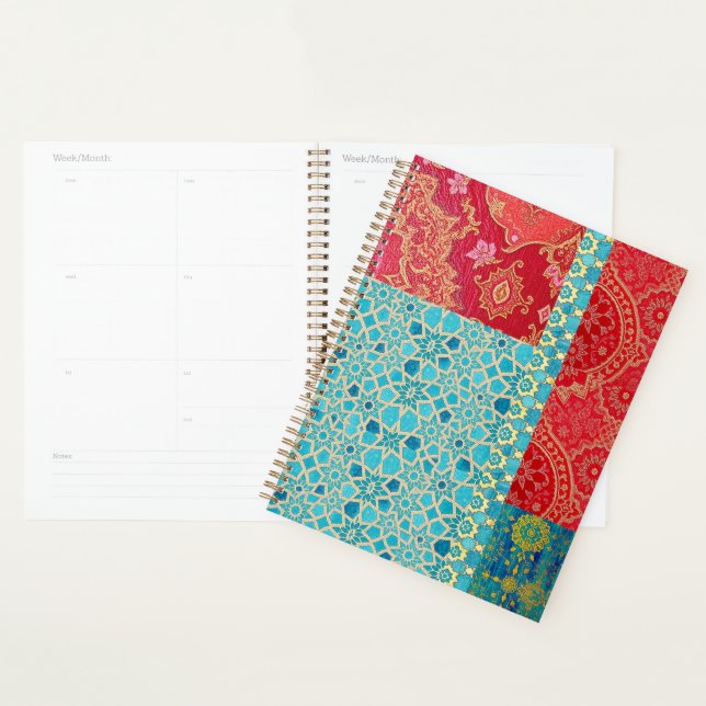 ORIENTAL Red Turquoise Pattern - Notebook, Planer (Anzeige)