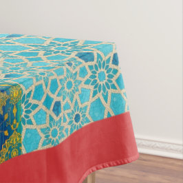 ORIENTAL Red Turquoise Pattern - Tableclout Tischdecke