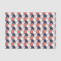 Oriental Red White Blue Geometric Arrows Art