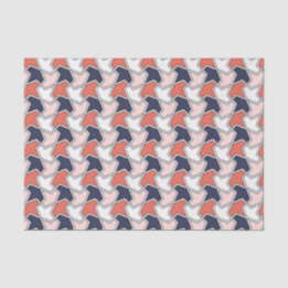 Oriental Red White Blue Geometric Arrows Art Seidenpapier