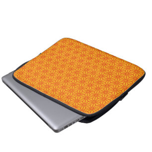 Oriental Red Yellow Asanoha Japan Muster Laptopschutzhülle