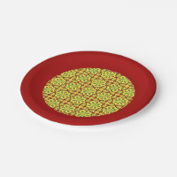 Oriental Red Yellow Ottoman Turkish Tulip Pattern