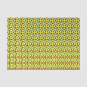 Oriental Red Yellow Ottoman Turkish Tulip Pattern Seidenpapier