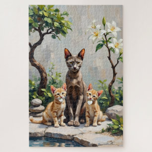 Oriental Shorthair Zen-Lilien-Garten-Kunst
