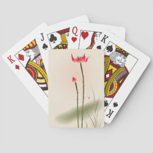 Oriental style painting, tall Lotus Spielkarten