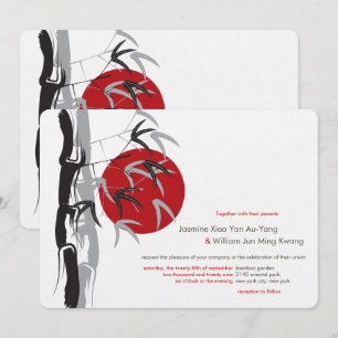 Oriental Sunrise Zen Bamboo Garden Asian Wedding Einladung