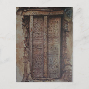 Oriental vintage wooden Door Postkarte
