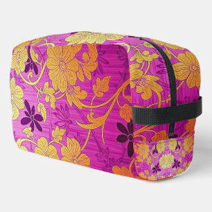 ORIENTAL violet Motif rose - Sac de toilette