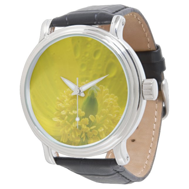 Oriental Yellow Poppy Armbanduhr (Schrägansicht)