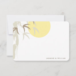 Oriental Yellow Sunrise Bamboo Wedding Vielen Dank Dankeskarte